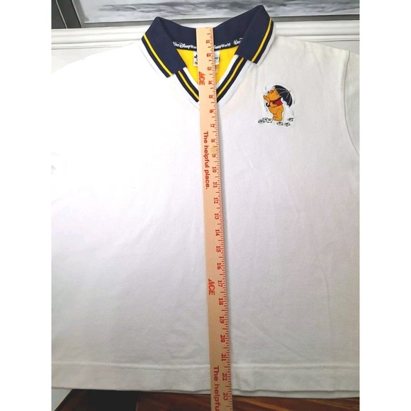 Vtg Disney World Womens Winnie the Pooh White Embroidered Captains Polo Shirt XL - Picture 5 of 12